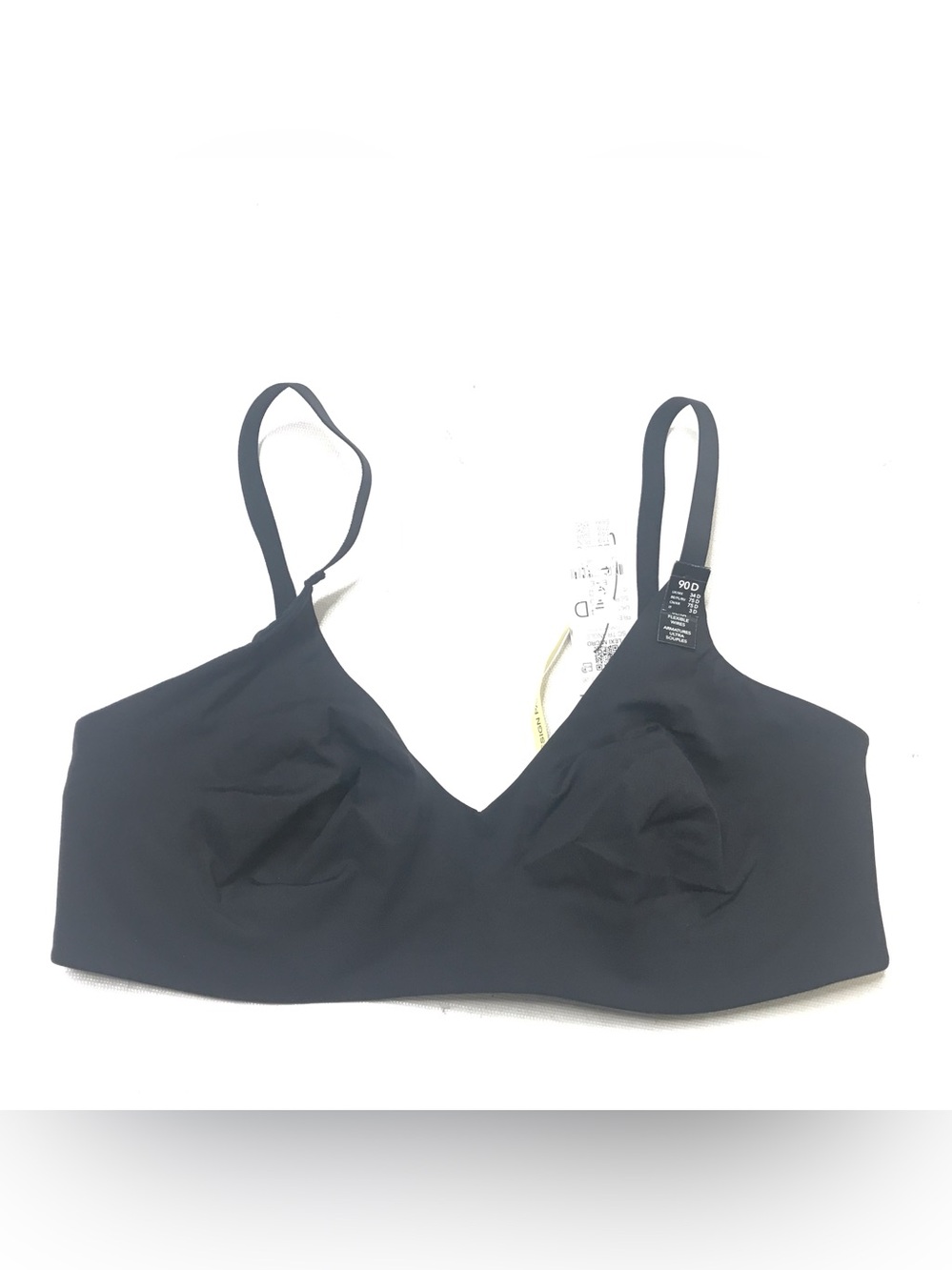 Etam Womens Lightly Lined Wirefree Tshirt Bra Size 34D Black SAMPLE Unpadded New